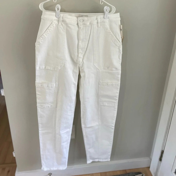 MOTHER The Private Double Pocket Skimp Jeans Straight Leg Cargo - Size 34 - NWT - Picture 7 of 15